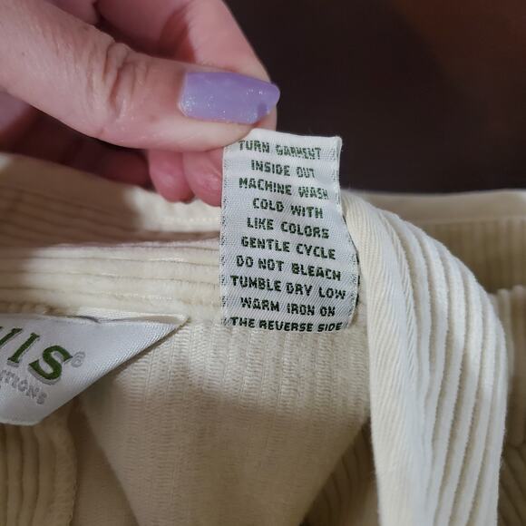 Vtg Orvis Corduroy Button Up Cream Barn Coat Chore Jacket Size S Pockets  Cotton - Picture 10 of 13